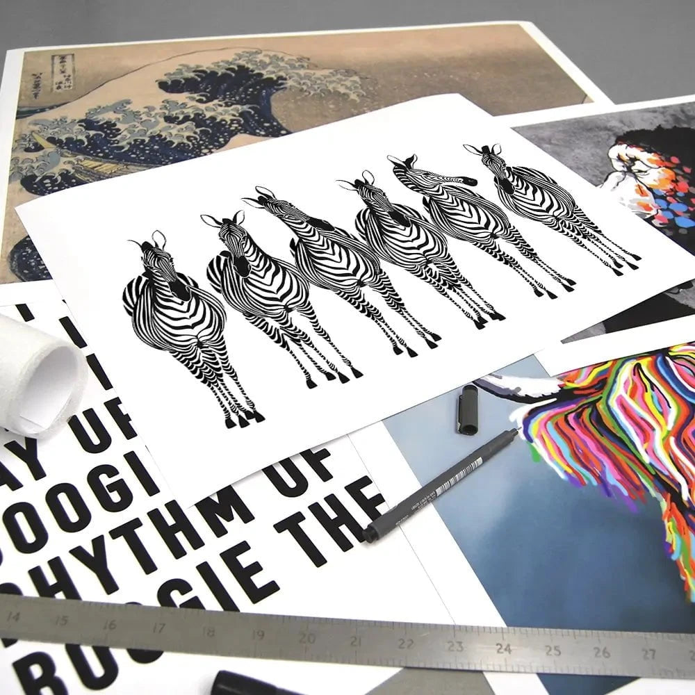Line Of Zebras Art Print Line Of Zebras Art Print wall art product fresher / Shutterstock