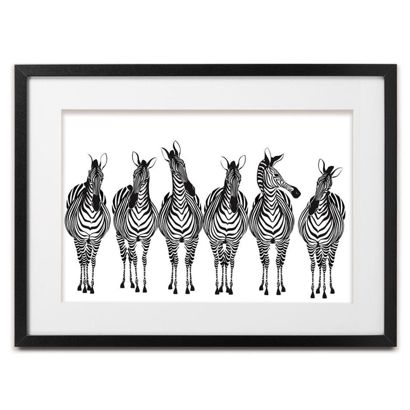 Line Of Zebras Framed Art Print wall art product fresher / Shutterstock