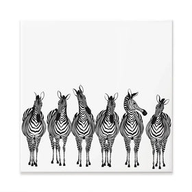 Line Of Zebras Square Canvas Print Line Of Zebras Square Canvas Print wall art product fresher / Shutterstock
