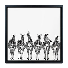 Line Of Zebras Square Canvas Print wall art product fresher / Shutterstock