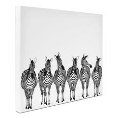 Line Of Zebras Square Canvas Print wall art product fresher / Shutterstock