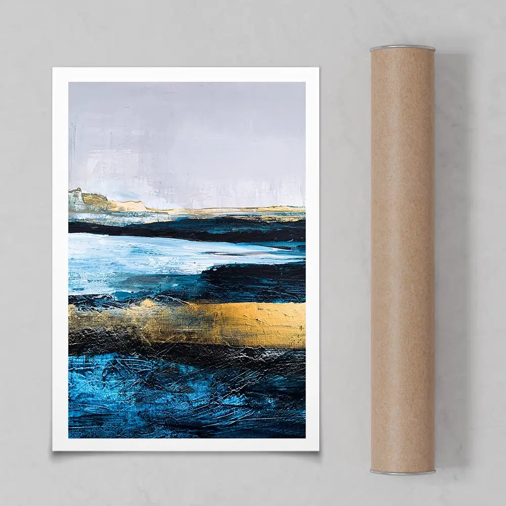 Lined With Blue Art Print Lined With Blue Art Print wall art product Adelina ART / Shutterstock