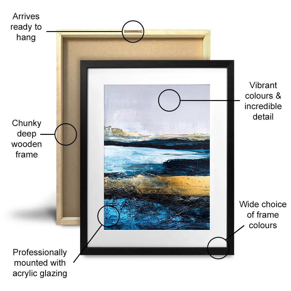 Lined With Blue Framed Art Print Lined With Blue Framed Art Print wall art product Adelina ART / Shutterstock
