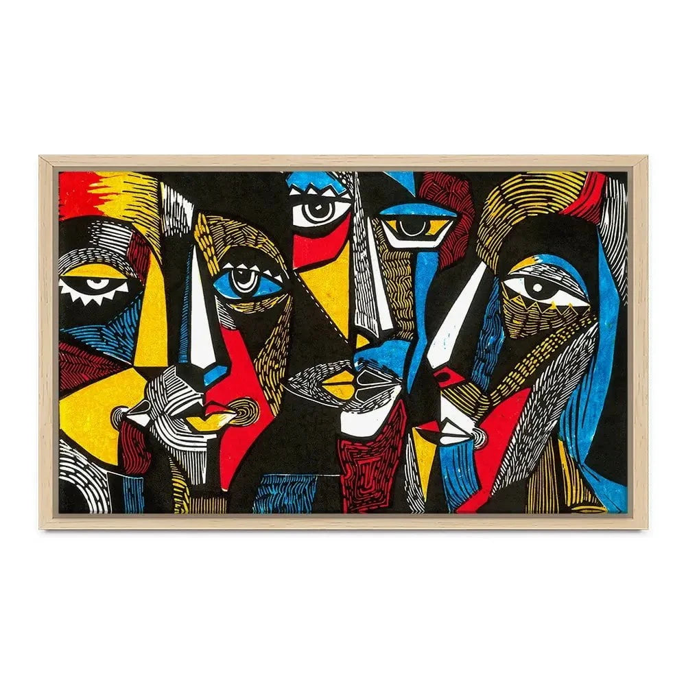 Linocut Faces Canvas Print Linocut Faces Canvas Print wall art product Sunnyisland / Shutterstock