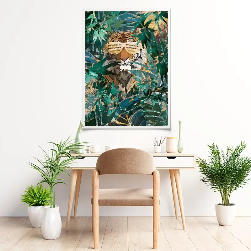 Lion Behind The Leaves Art Print Lion Behind The Leaves Art Print wall art product Sarah Manovski