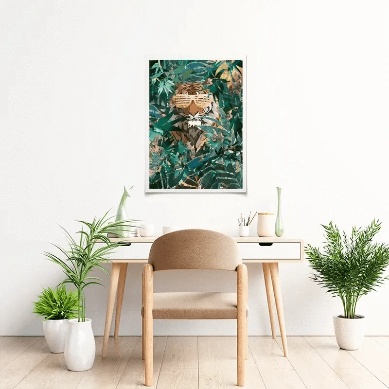 Lion Behind The Leaves Art Print Lion Behind The Leaves Art Print wall art product Sarah Manovski