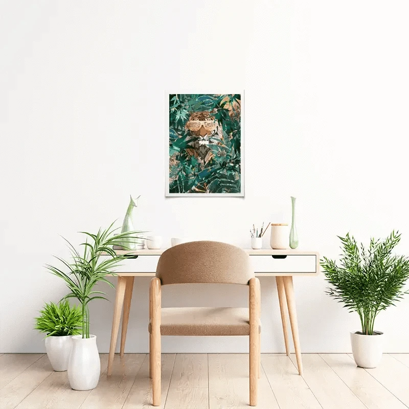Lion Behind The Leaves Art Print Lion Behind The Leaves Art Print wall art product Sarah Manovski