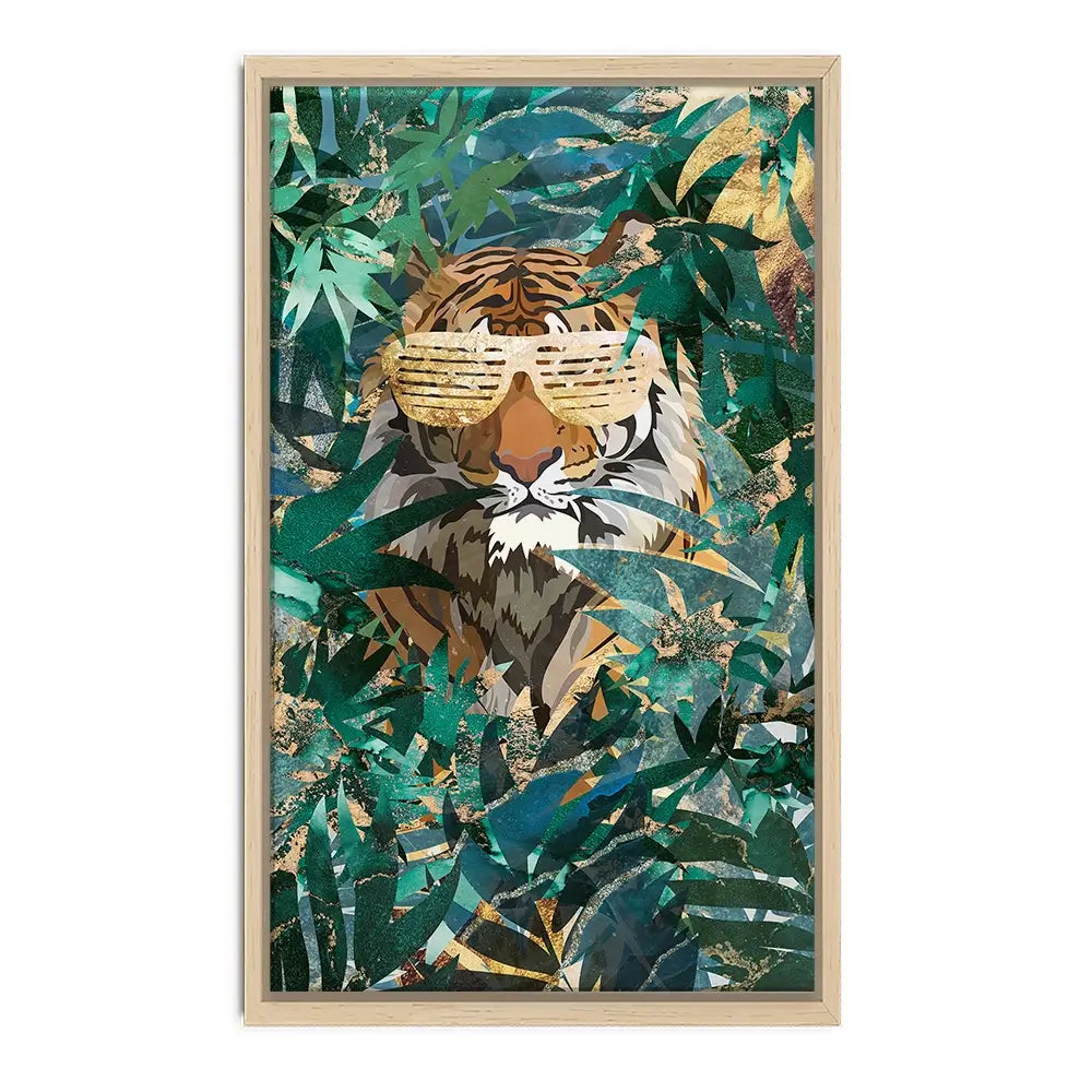 Lion Behind The Leaves Canvas Print Lion Behind The Leaves Canvas Print wall art product Sarah Manovski