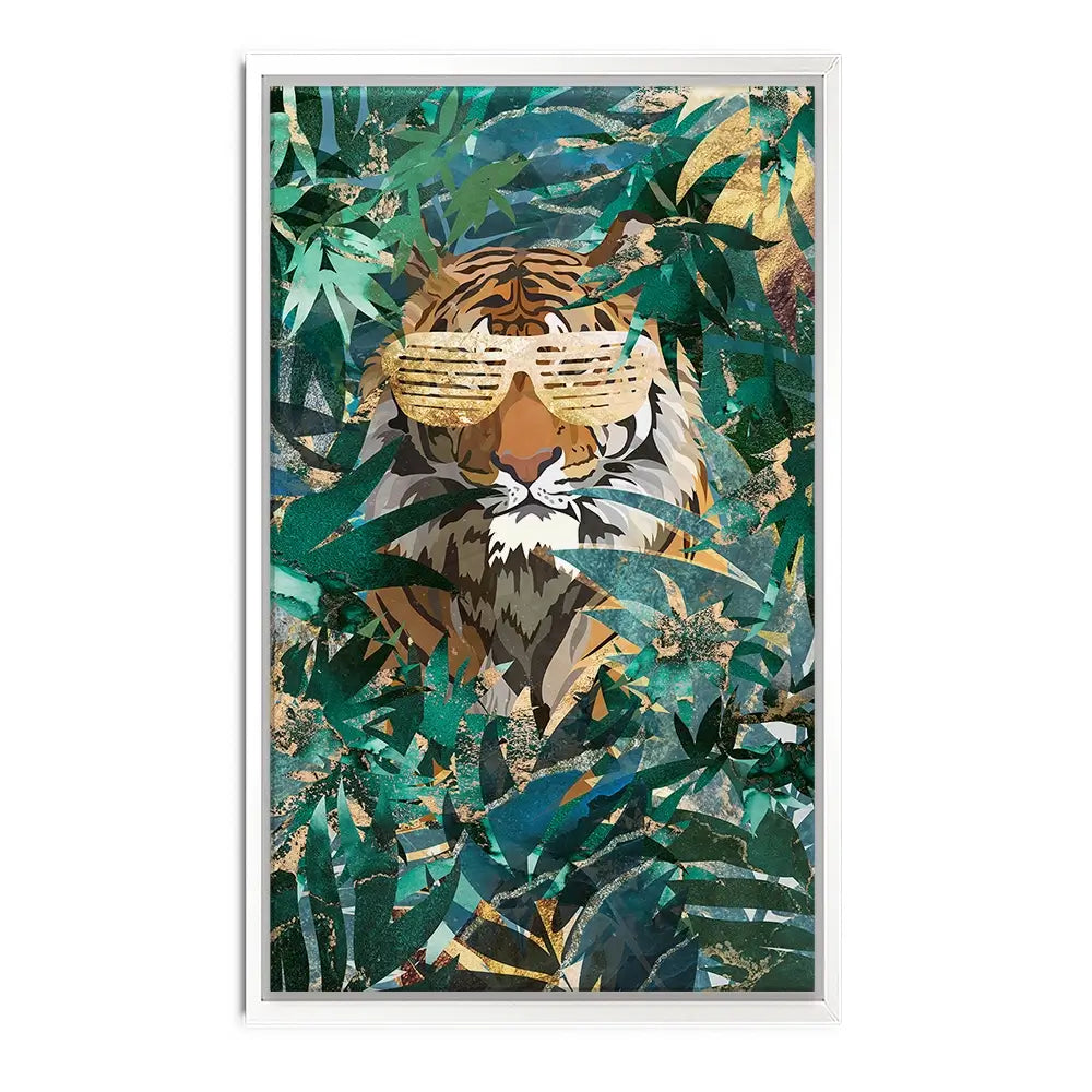 Lion Behind The Leaves Canvas Print Lion Behind The Leaves Canvas Print wall art product Sarah Manovski