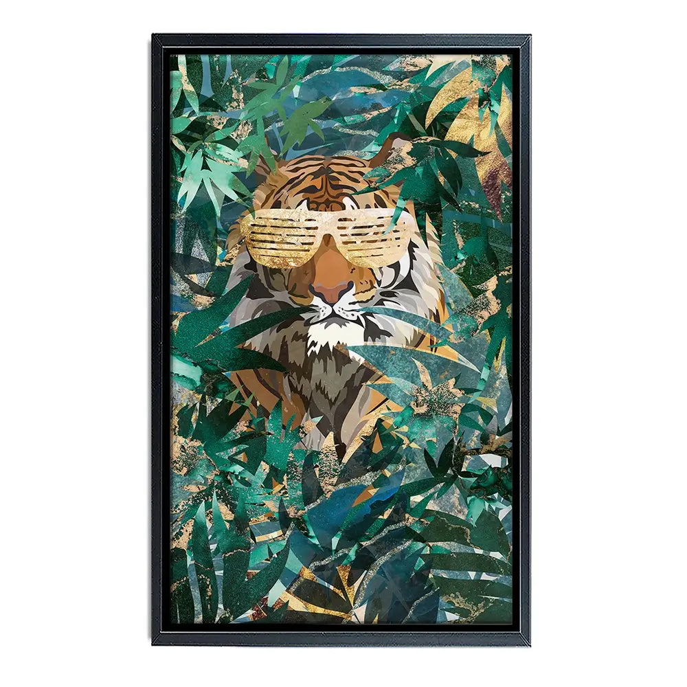 Lion Behind The Leaves Canvas Print Lion Behind The Leaves Canvas Print wall art product Sarah Manovski
