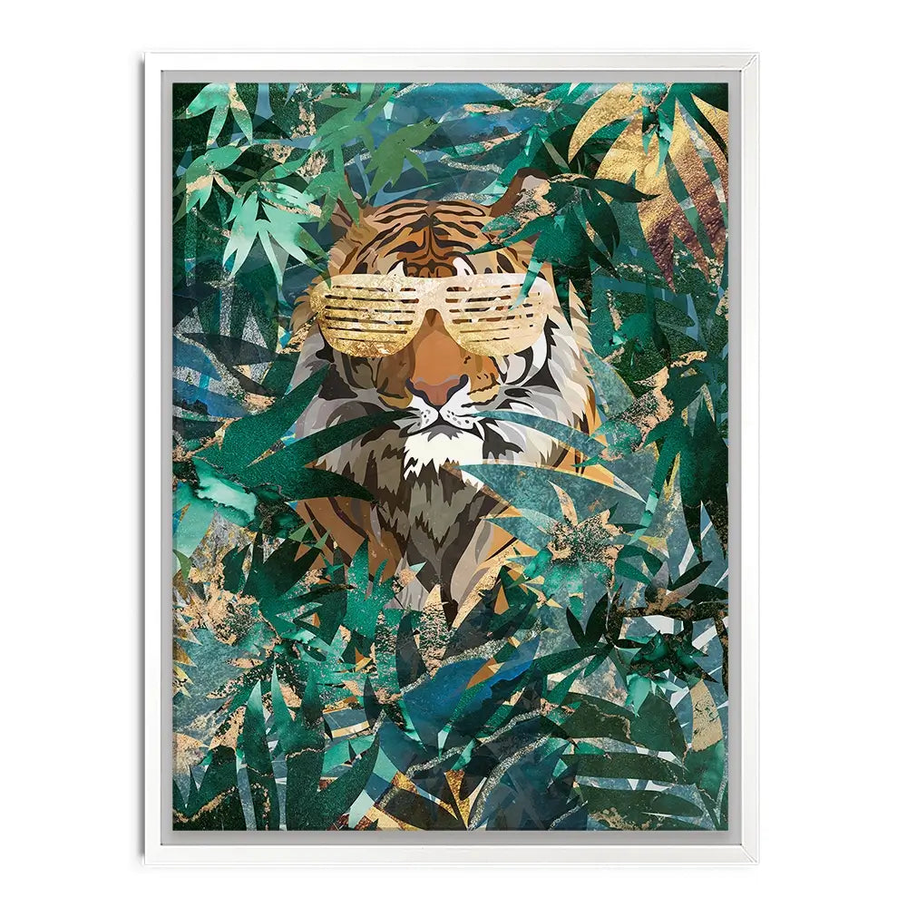 Lion Behind The Leaves Canvas Print Lion Behind The Leaves Canvas Print wall art product Sarah Manovski