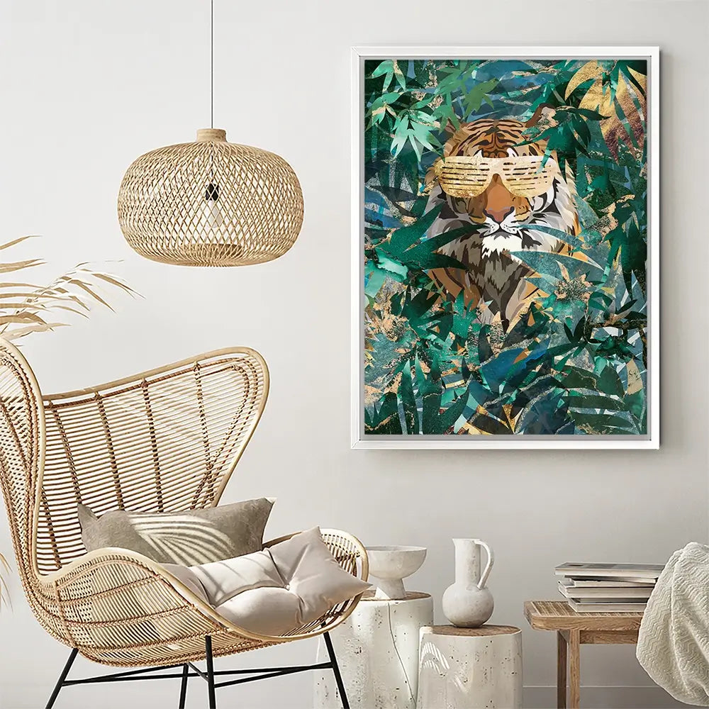 Lion Behind The Leaves Canvas Print Lion Behind The Leaves Canvas Print wall art product Sarah Manovski