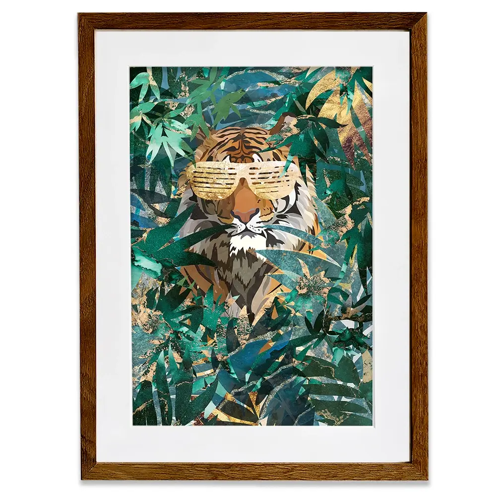 Lion Behind The Leaves Framed Art Print Lion Behind The Leaves Framed Art Print wall art product Sarah Manovski