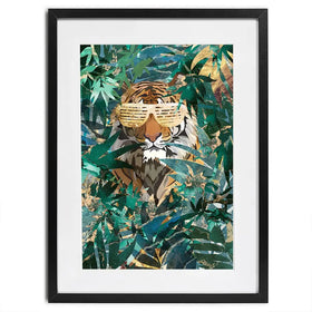 Lion Behind The Leaves Framed Art Print Lion Behind The Leaves Framed Art Print wall art product Sarah Manovski