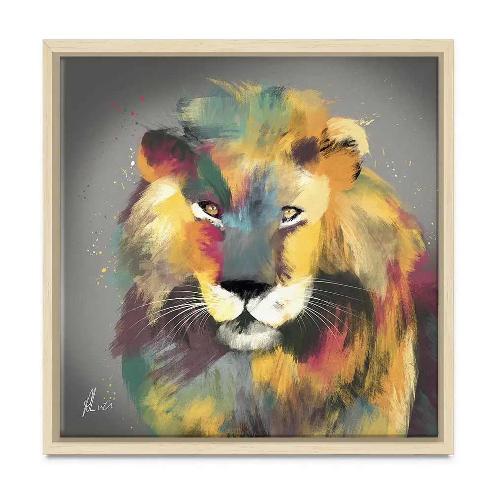 Lion Multicolour Canvas Print Lion Multicolour Canvas Print wall art product Aimee Linzi