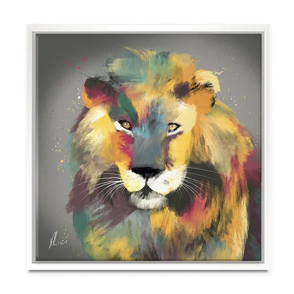 Lion Multicolour Canvas Print Lion Multicolour Canvas Print wall art product Aimee Linzi