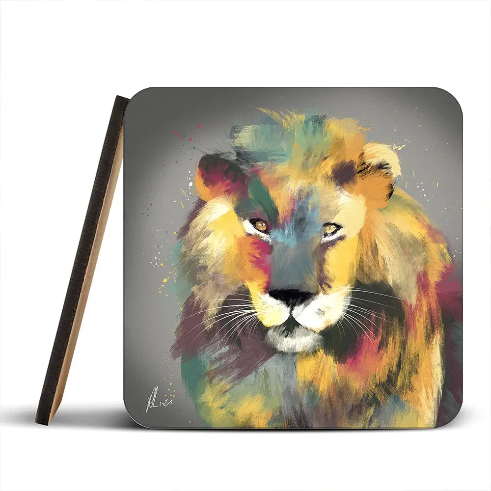 Lion Multicolour Coaster Set Rainbow Soul Tree Coaster Set | Rainbow Soul Tree Art Coasters wall art product Aimee Linzi