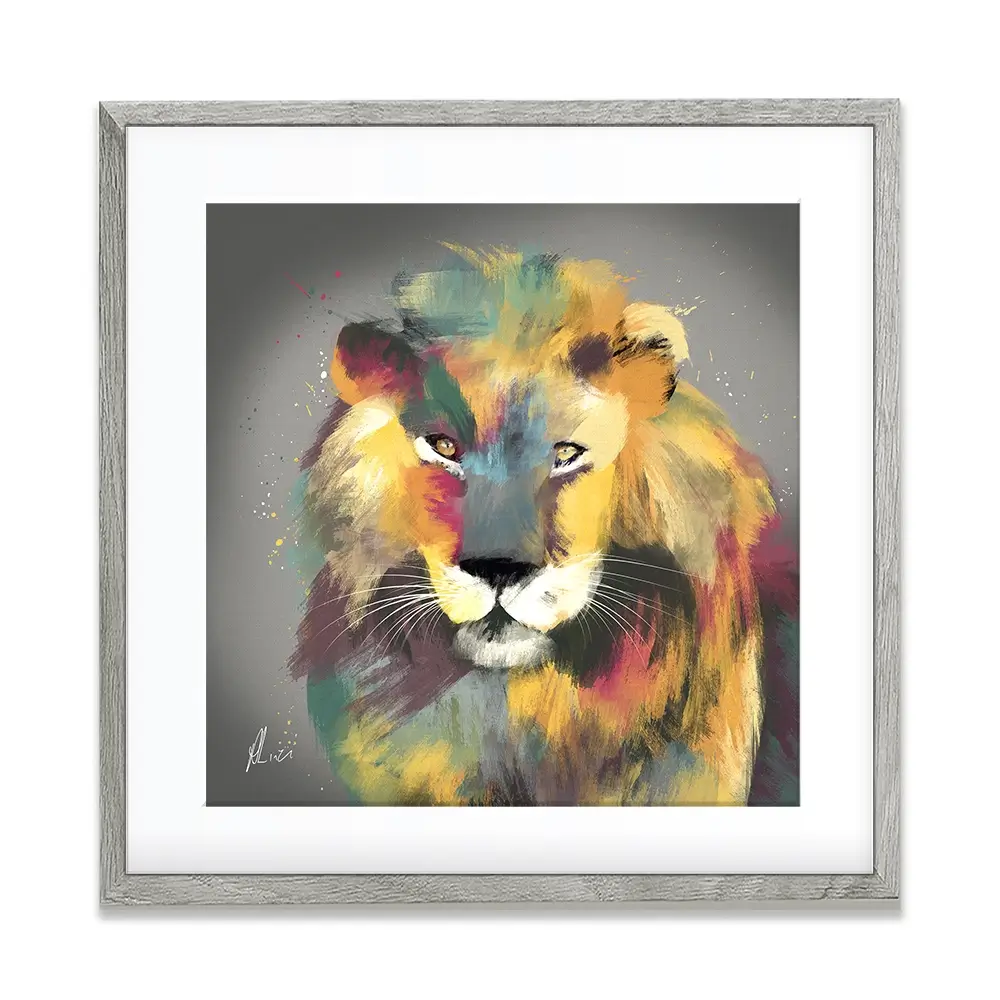 Lion Multicolour Framed Art Print Lion Multicolour Framed Art Print wall art product Aimee Linzi