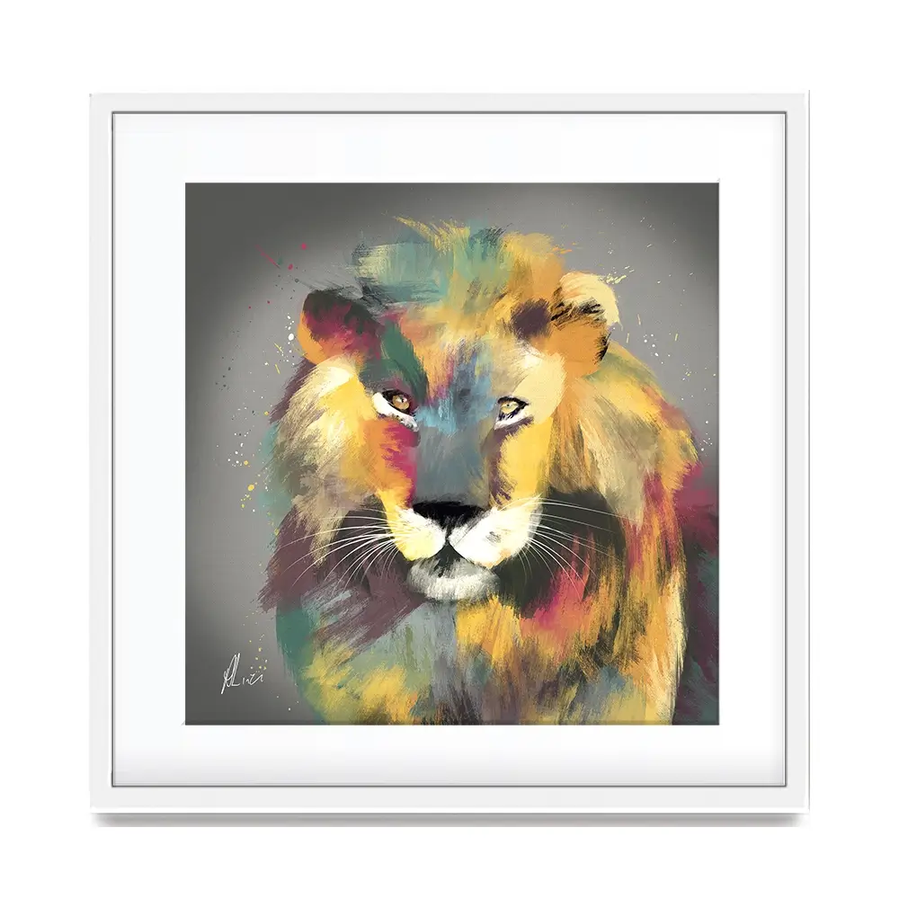 Lion Multicolour Framed Art Print Lion Multicolour Framed Art Print wall art product Aimee Linzi