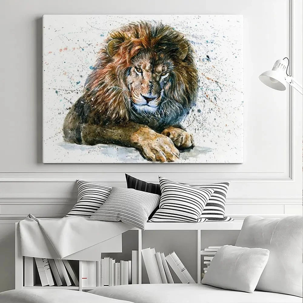 Lion Paint Splash Canvas Print Lion Paint Splash Canvas Print wall art product KOSTART / Shutterstock