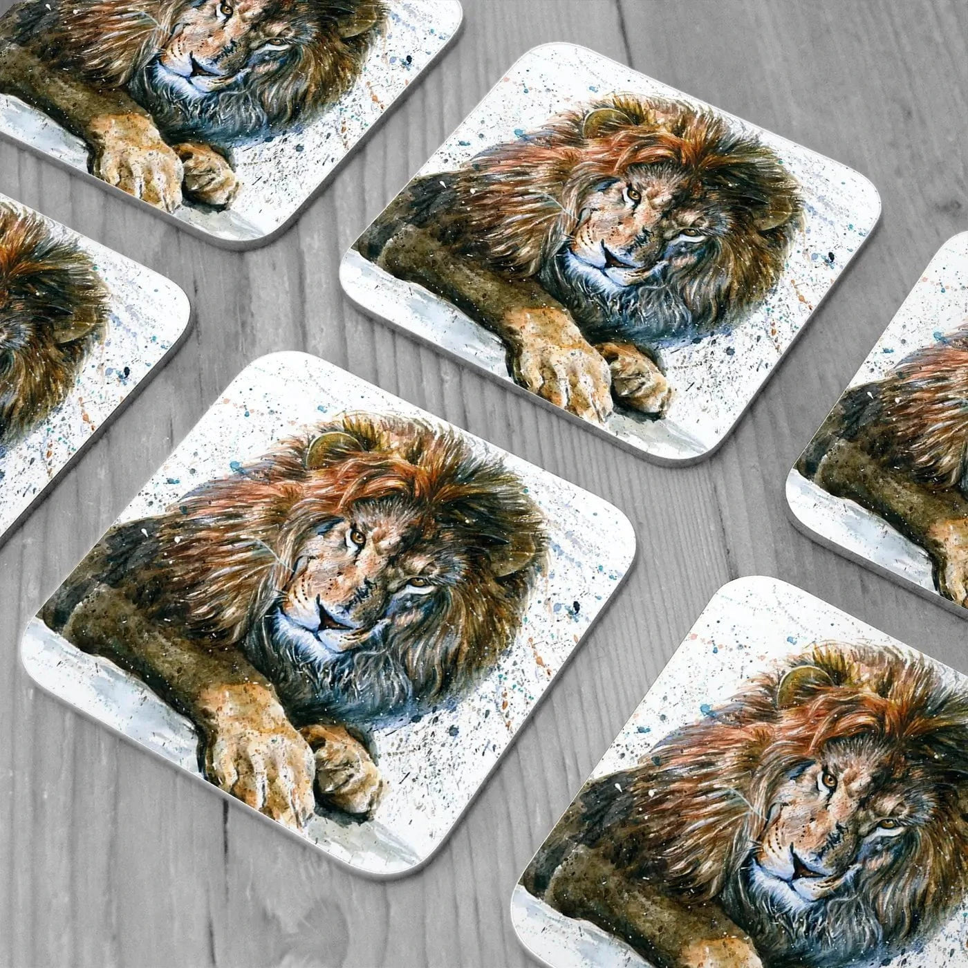 Lion Paint Splash Coaster Set Lion Paint Splash Coaster Set wall art product KOSTART / Shutterstock