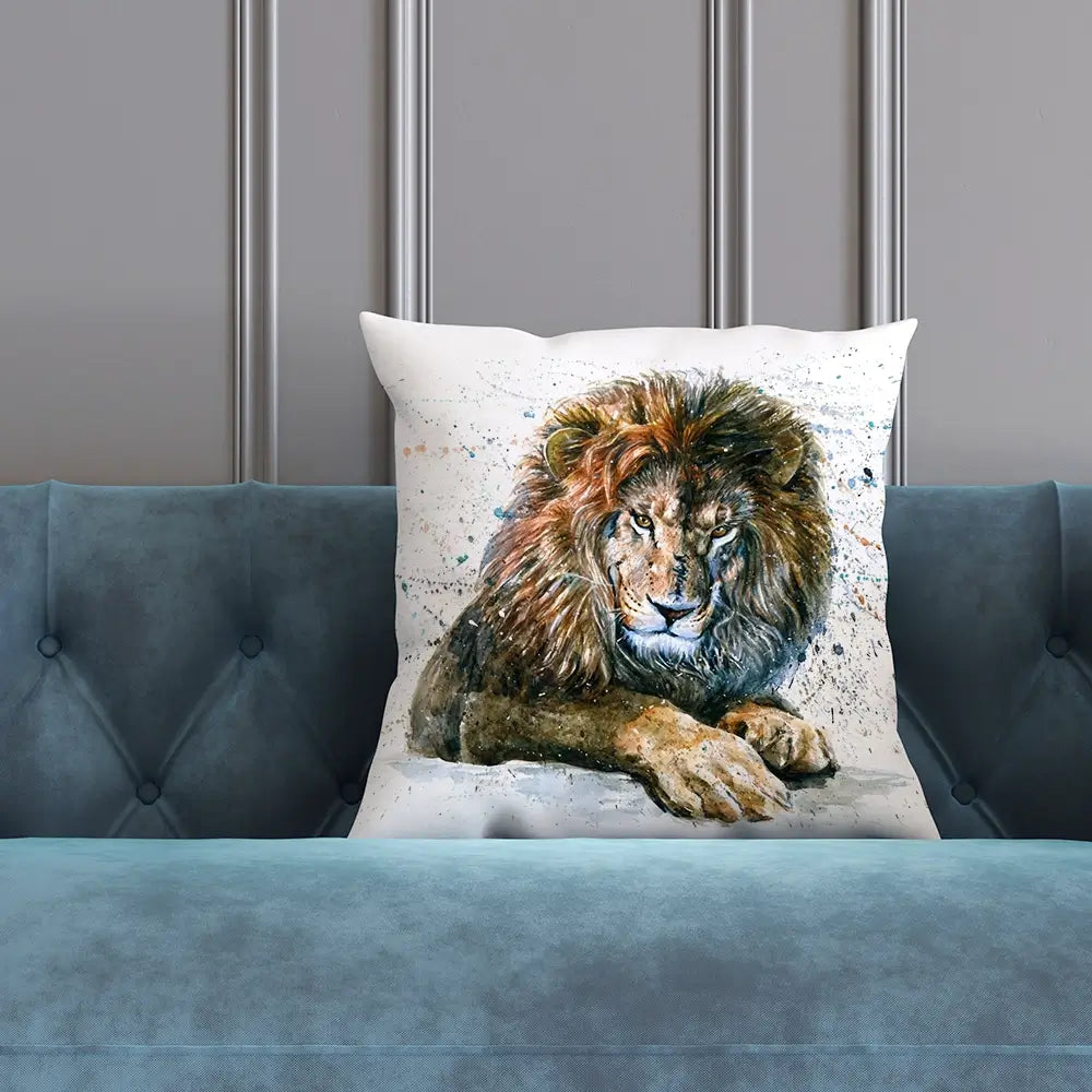 Lion Paint Splash Cushion Lion Paint Splash Cushion wall art product Art Print Shop