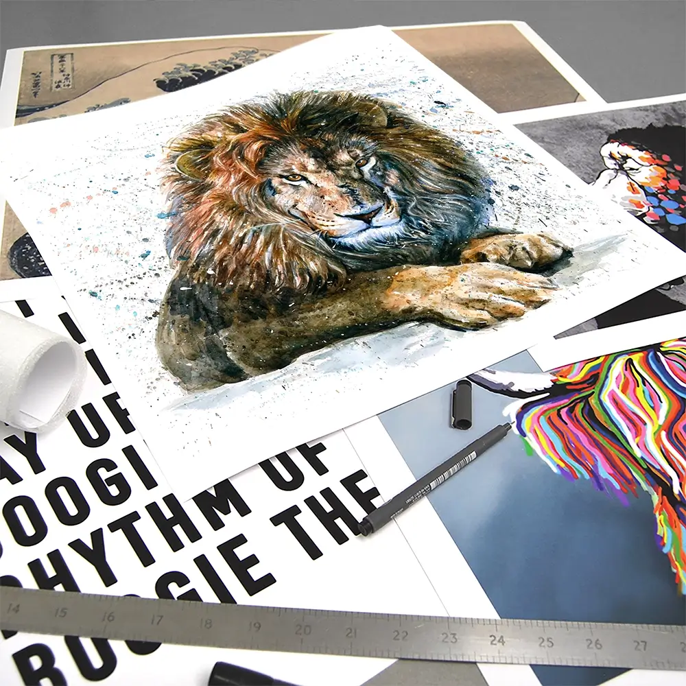Lion Paint Splash Square Art Print Lion Paint Splash Square Art Print wall art product Art Print Shop