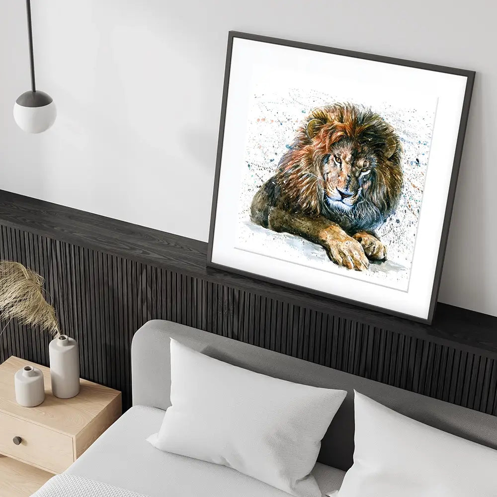Lion Paint Splash Square Framed Art Print Lion Paint Splash Square Framed Art Print wall art product Art Print Shop
