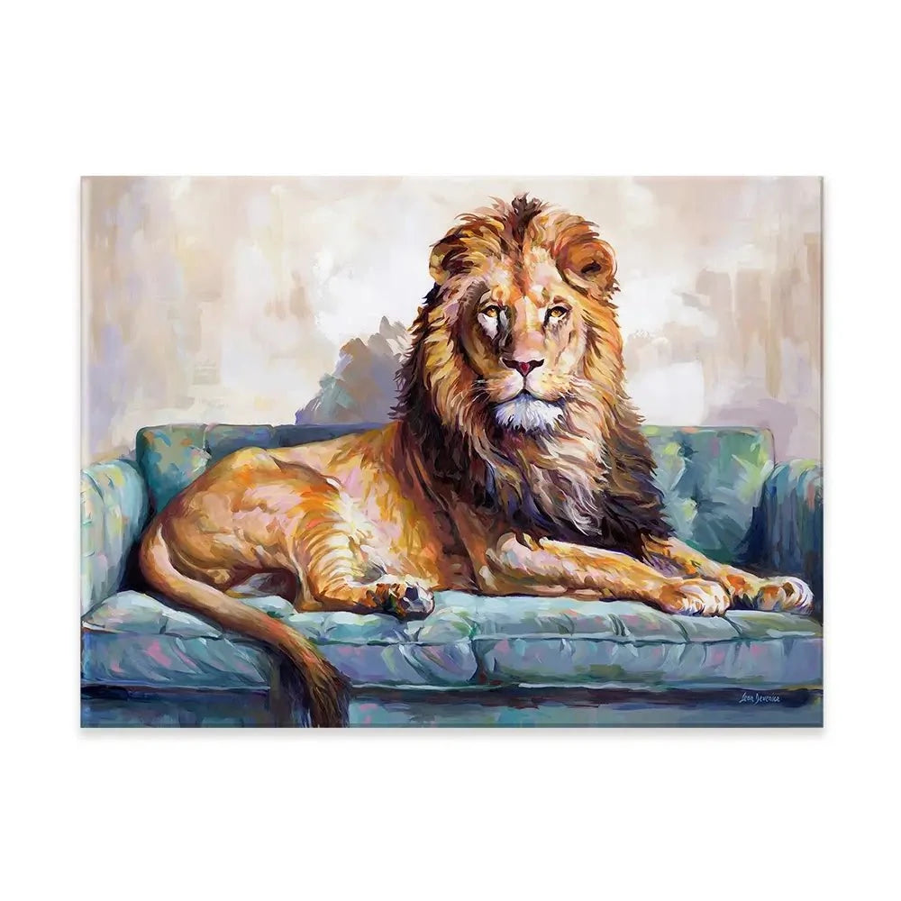 Lion's Day Off Canvas Print Lion's Day Off Canvas Print wall art product Leon Devenice