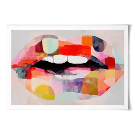 Lips Like Stained Glass Art Print Lips Like Stained Glass Art Print wall art product Chromatic Storm Studio