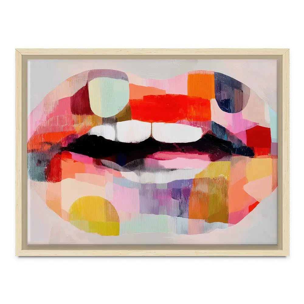 Lips Like Stained Glass Canvas Print Lips Like Stained Glass Canvas Print wall art product Chromatic Storm Studio