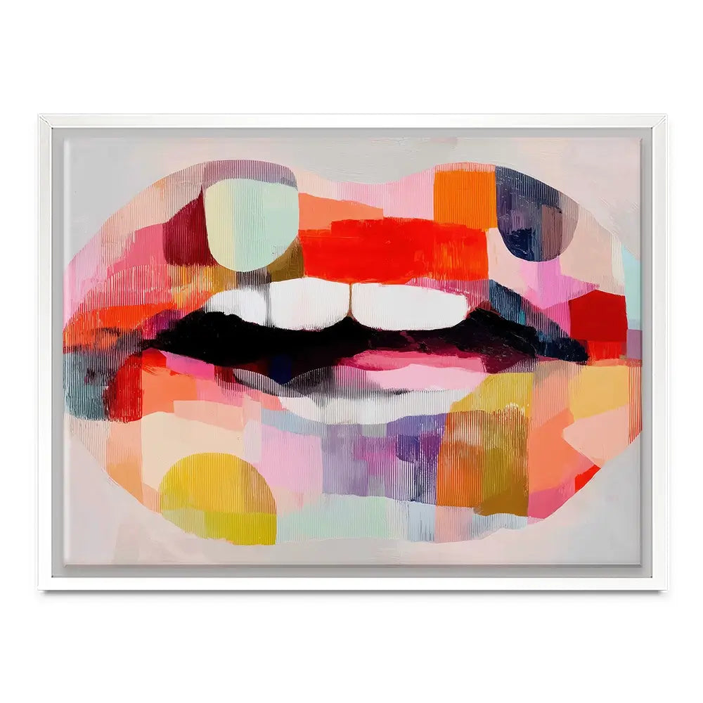 Lips Like Stained Glass Canvas Print Lips Like Stained Glass Canvas Print wall art product Chromatic Storm Studio