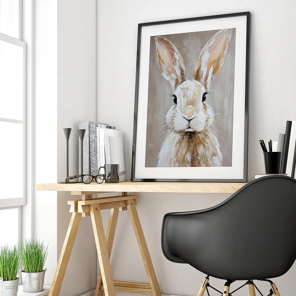 Little Brown Bunny Framed Art Print Little Brown Bunny Framed Art Print wall art product Petals Prints Design - Independent