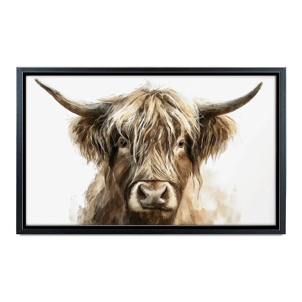 Little Brown Highland Cow Canvas Print Little Brown Highland Cow Canvas Print wall art product Petal Prints Design - Independent