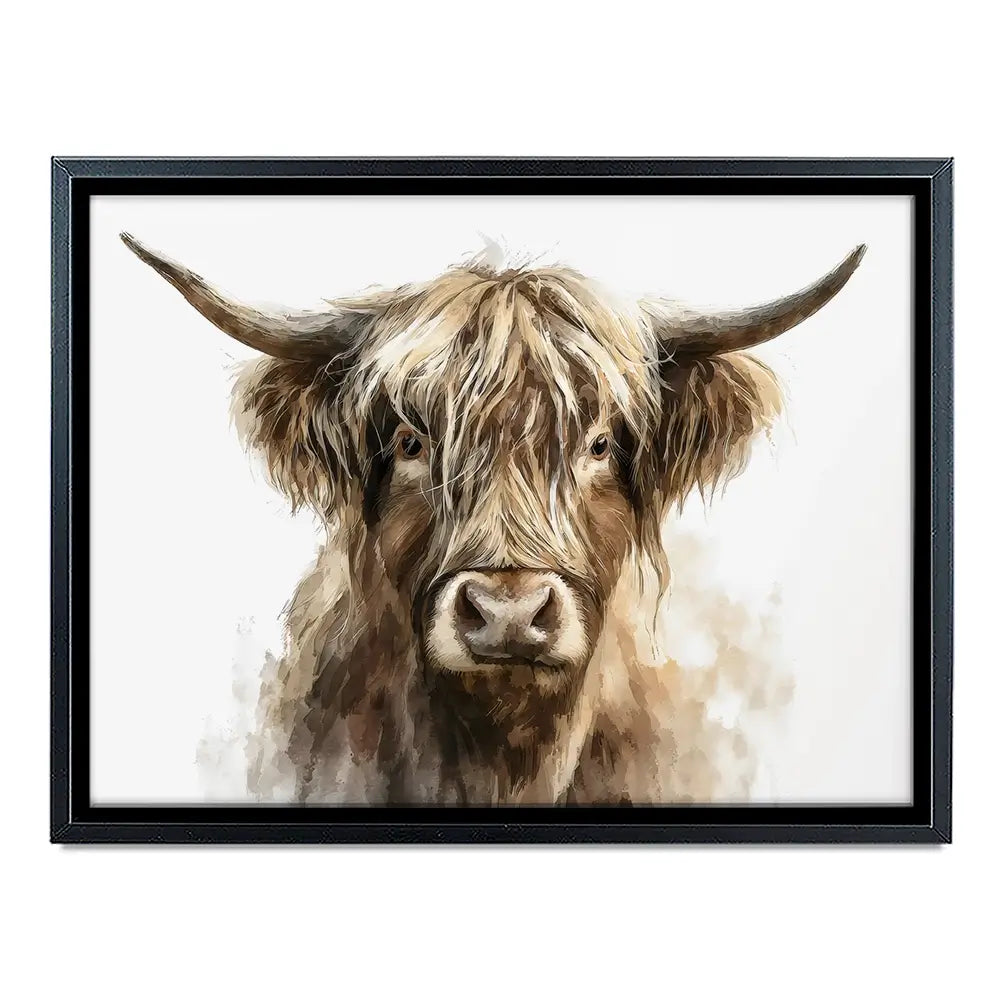 Little Brown Highland Cow Canvas Print Little Brown Highland Cow Canvas Print wall art product Petal Prints Design - Independent