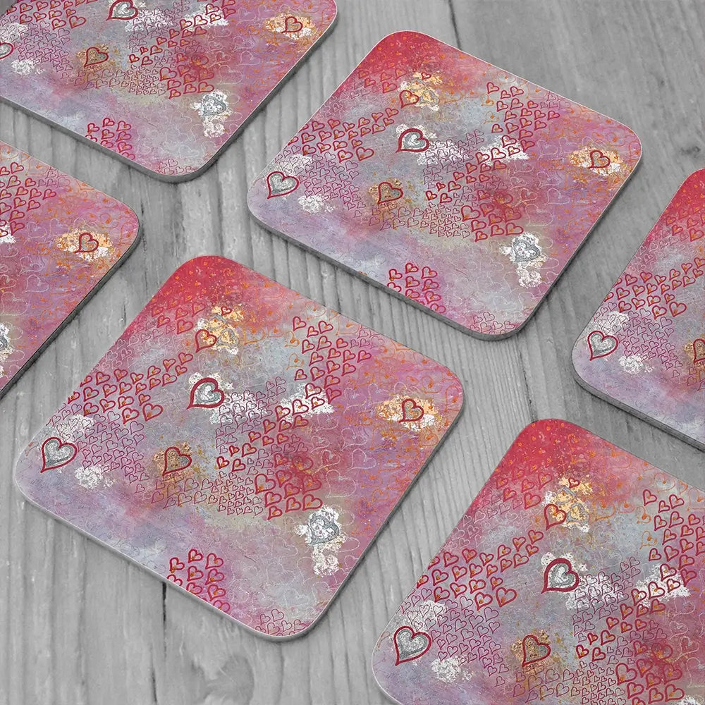 Little Hearts Coaster Set Little Hearts Coaster Set wall art product Jane Brookshaw