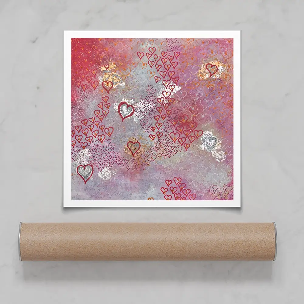 Little Hearts Square Art Print Little Hearts Square Art Print wall art product Jane Brookshaw