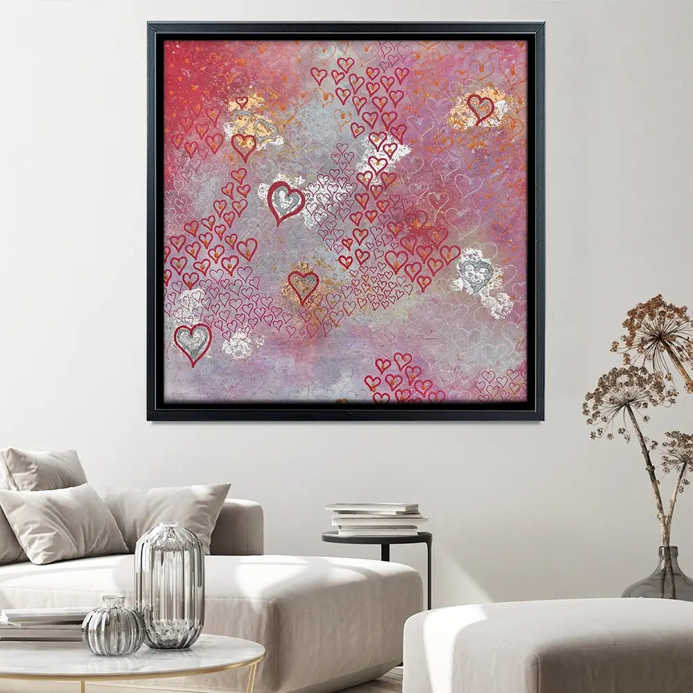 Little Hearts Square Canvas Print Little Hearts Square Canvas Print wall art product Jane Brookshaw