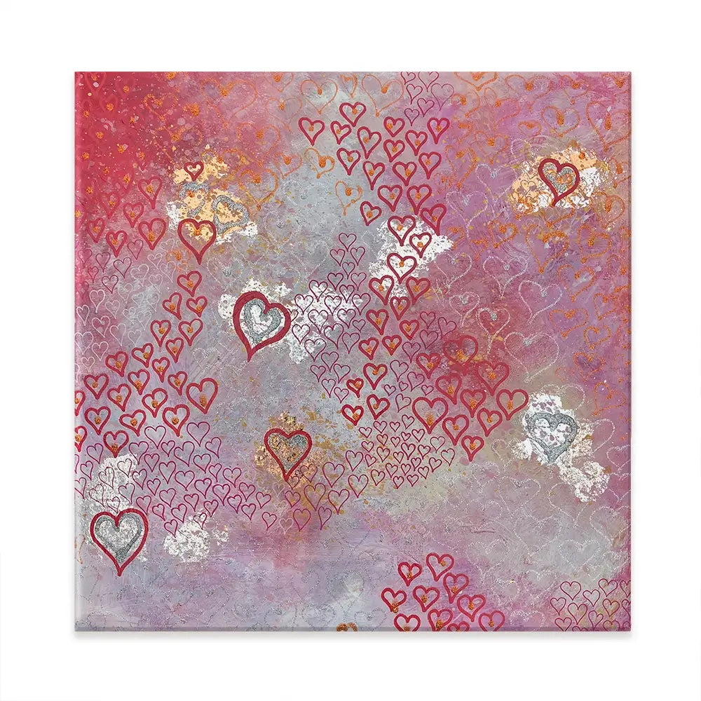 Little Hearts Square Canvas Print Little Hearts Square Canvas Print wall art product Jane Brookshaw