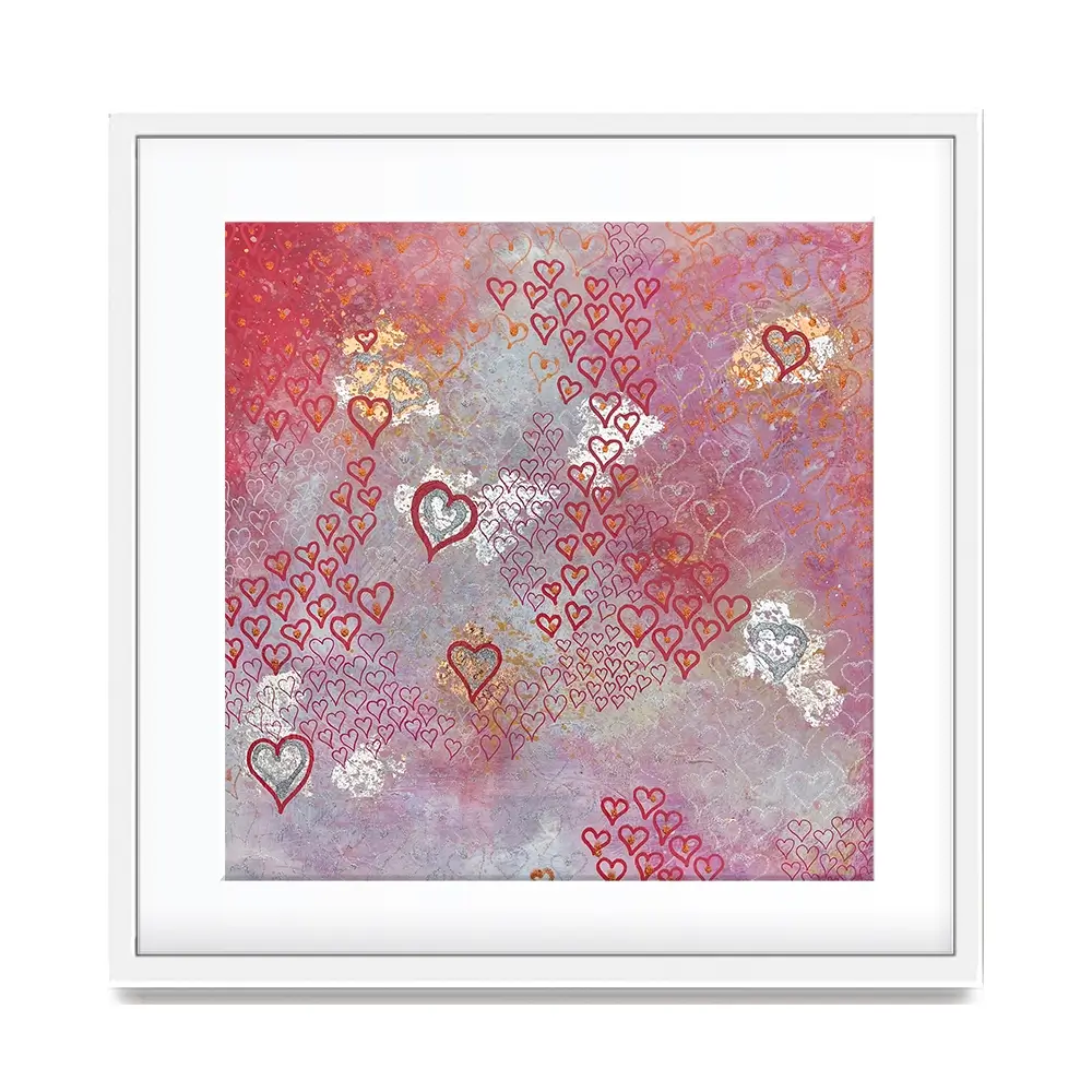 Little Hearts Square Framed Art Print Little Hearts Square Framed Art Print wall art product Jane Brookshaw