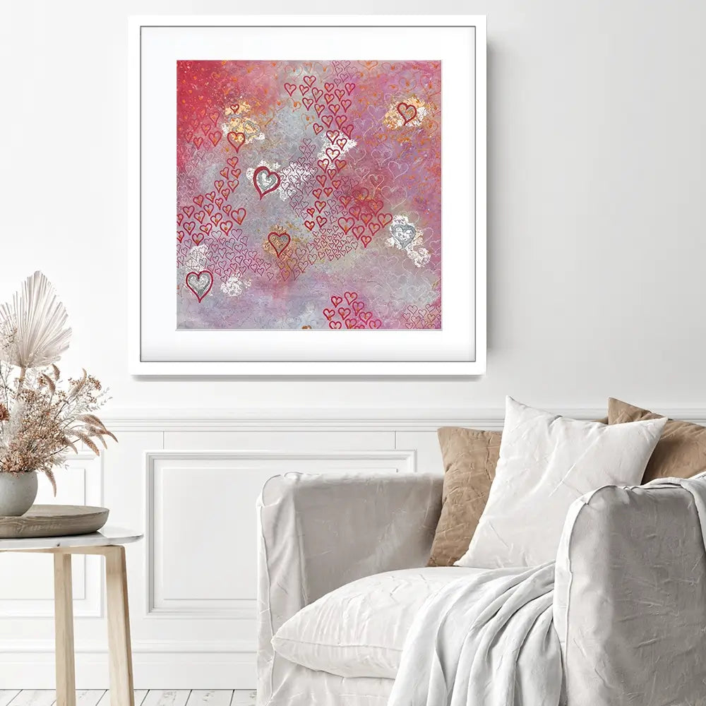 Little Hearts Square Framed Art Print Little Hearts Square Framed Art Print wall art product Jane Brookshaw