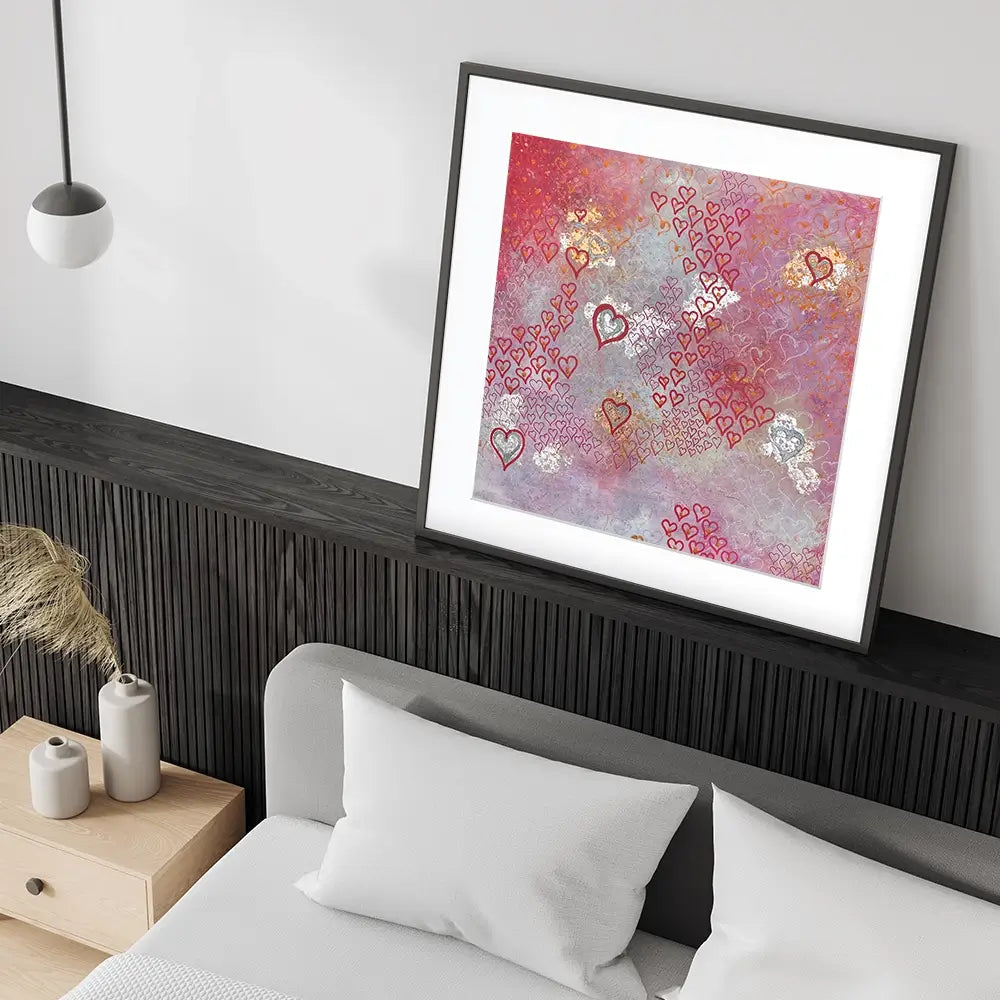 Little Hearts Square Framed Art Print Little Hearts Square Framed Art Print wall art product Jane Brookshaw