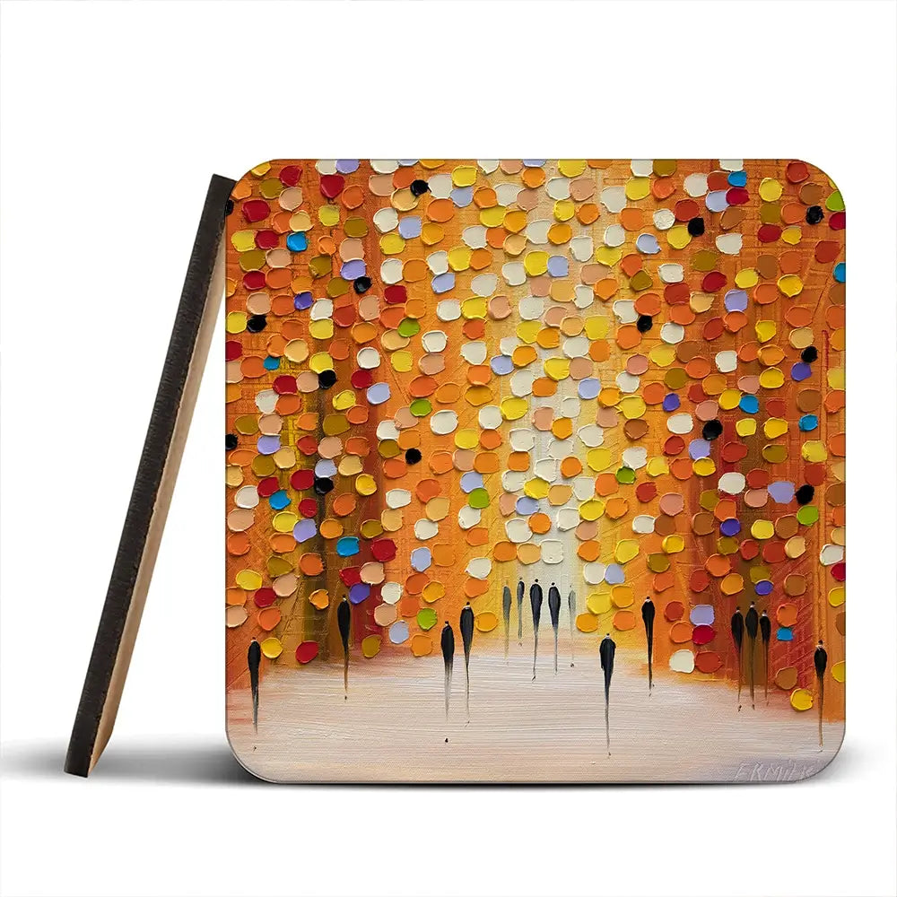 Little Sunset Coaster Set Rainbow Soul Tree Coaster Set | Rainbow Soul Tree Art Coasters wall art product Ekaterina Ermilkina