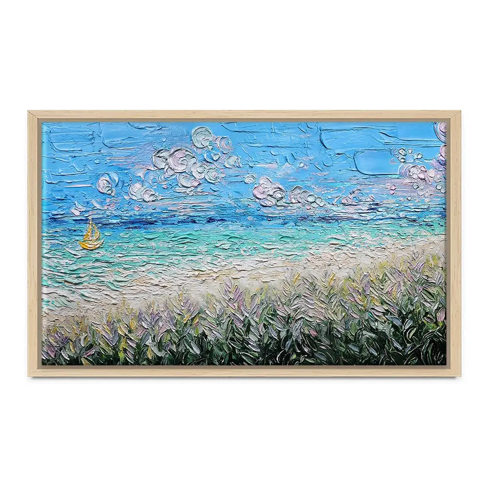 Little Yellow Boat Canvas Print Little Yellow Boat Canvas Print wall art product Nada Khatib