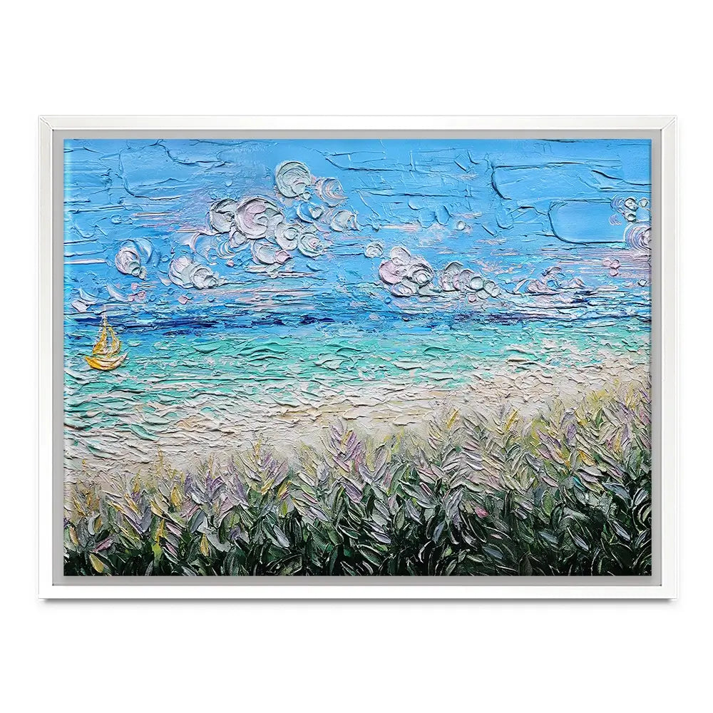 Little Yellow Boat Canvas Print Little Yellow Boat Canvas Print wall art product Nada Khatib