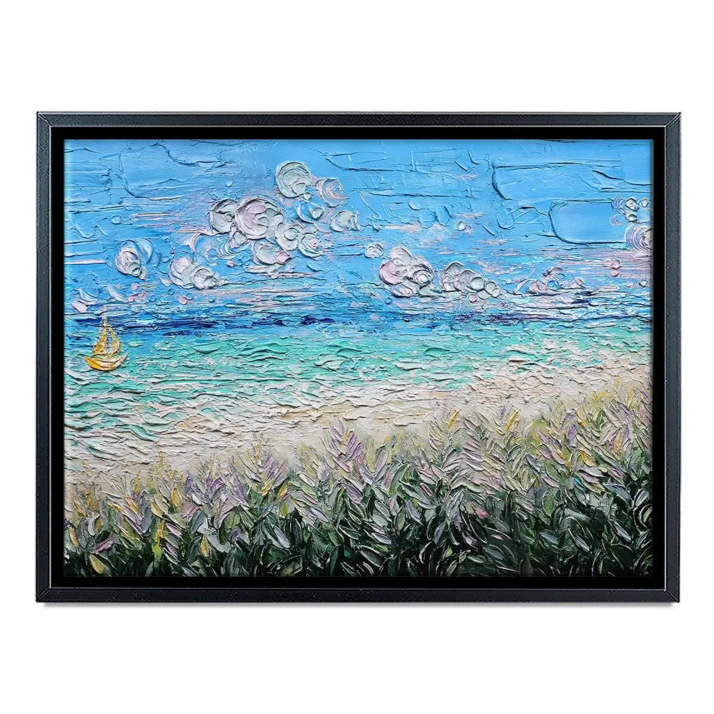 Little Yellow Boat Canvas Print Little Yellow Boat Canvas Print wall art product Nada Khatib