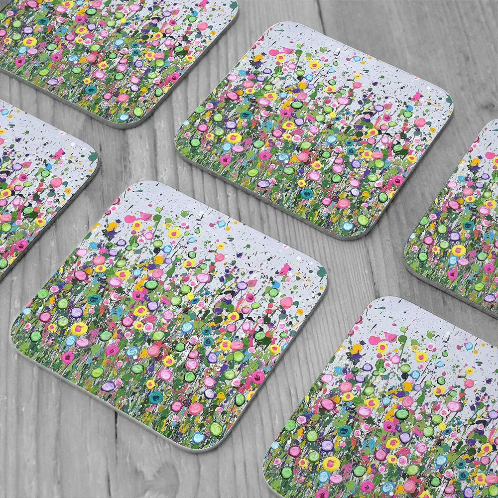 Live Life In Full Bloom Coaster Set Live Life In Full Bloom Coaster Set wall art product Art Print Shop