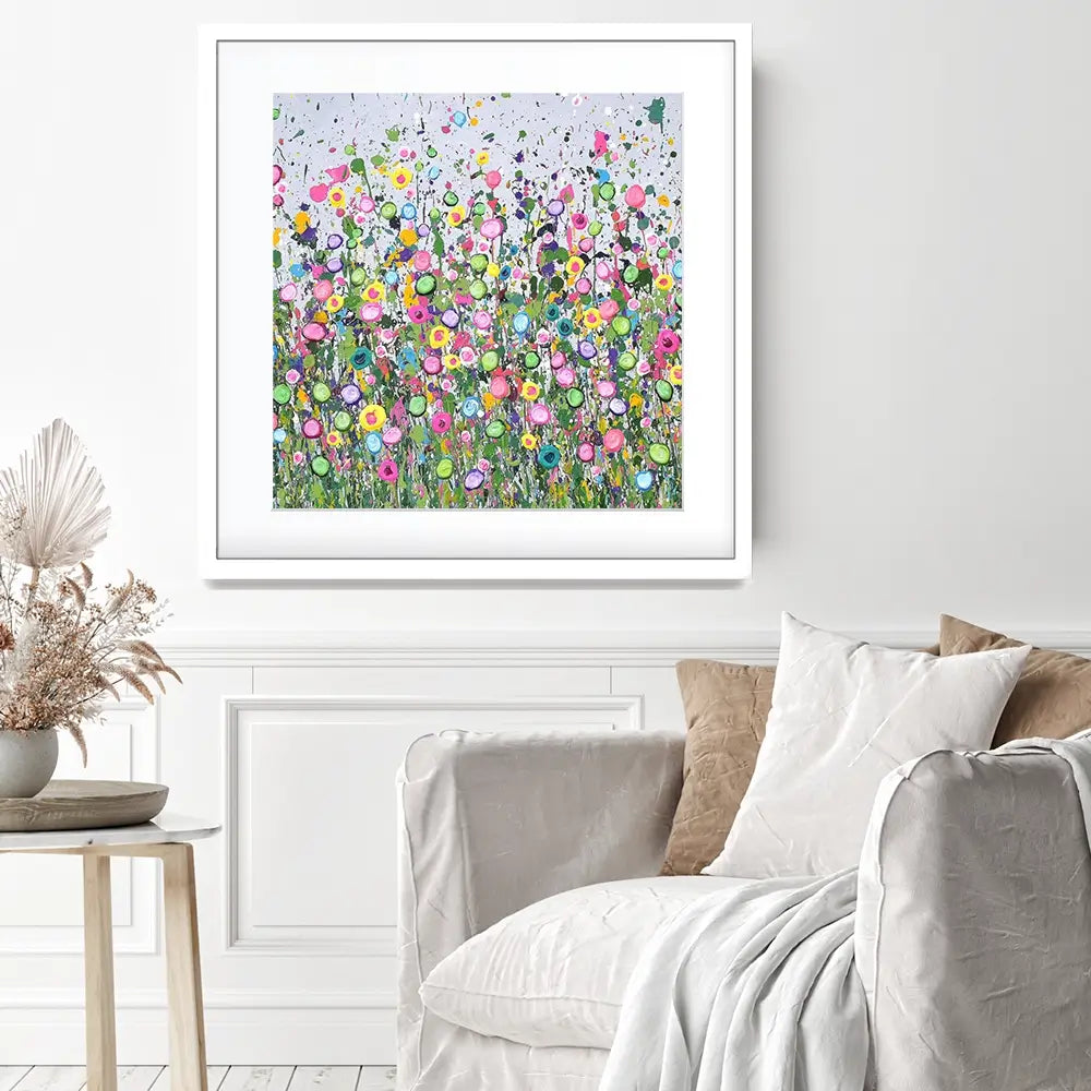 Live Life In Full Bloom Square Framed Art Print Live Life In Full Bloom Square Framed Art Print wall art product Art Print Shop
