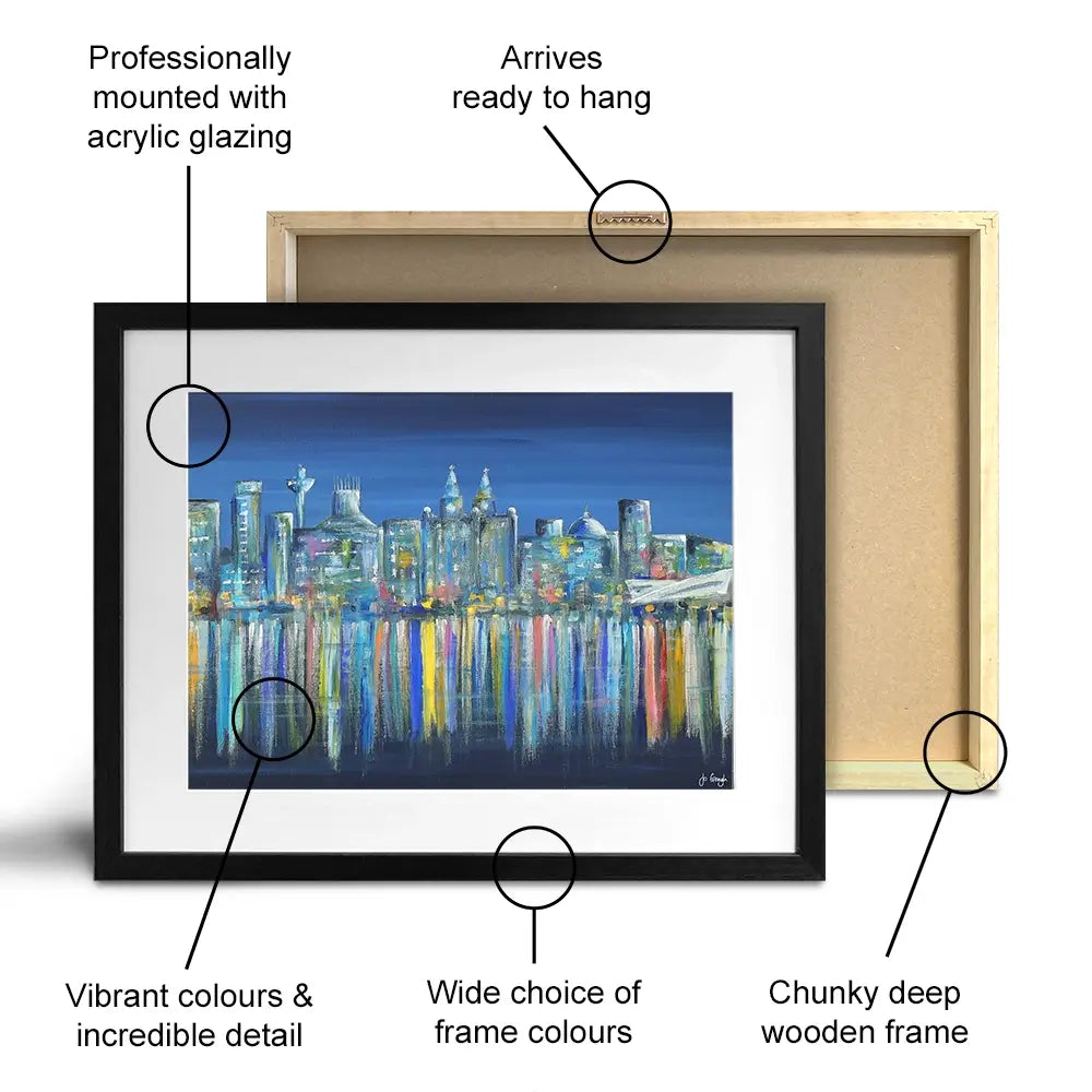 Liverpool Skyline Framed Art Print Liverpool Skyline Framed Art Print wall art product Jo Gough