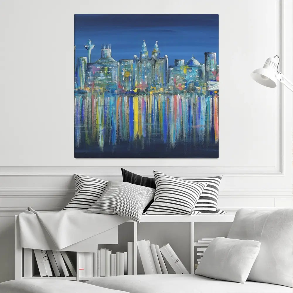 Liverpool Skyline Square Canvas Print Liverpool Skyline Square Canvas Print wall art product Art Print Shop